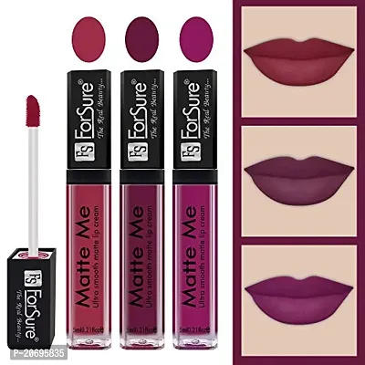 ForSure Matte Me Liquid Lipstick Non - Transferable (Pack of 3) (Rich Pink,Royal Maroon, Magenta)