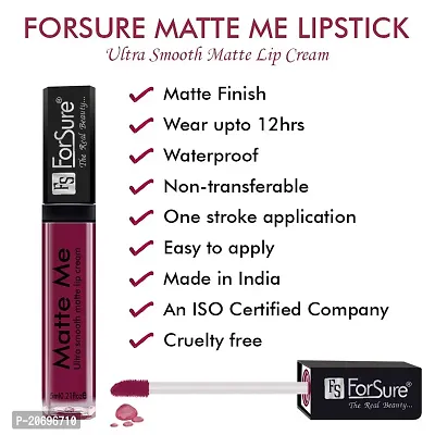 ForSure Matte Me Liquid Lipstick Non - Transferable Combo (Royal Maroon , Rich Pink , Nude, Pack Of 3)-thumb5