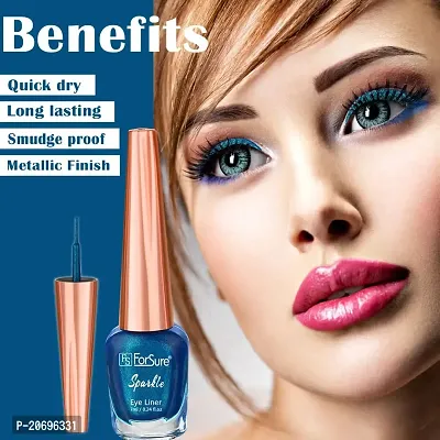 ForSure? Absolute Shine Liquid Glitter Eyeliner, Intense Color, Long Lasting, Glossy Texture (7 ml each) (Blue)-thumb2