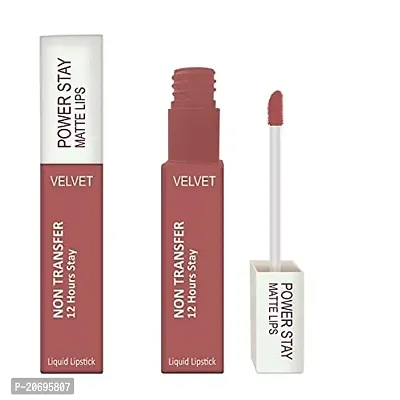 ForSurereg; Power Stay Matte Lipstick - Liquid (Upto 12 Hrs Stay) (CARAMEL NUDE-21)-thumb2