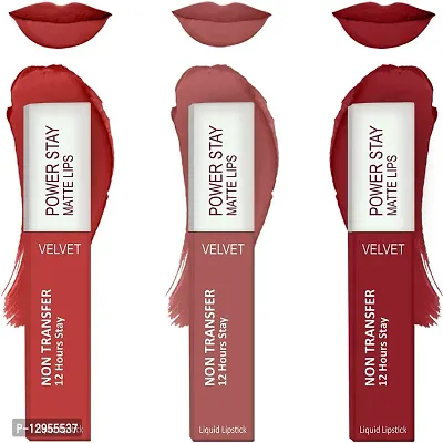 Waterproof Liquid Matte Lipstick - Power Stay Lipstick Combo (Upto 12 Hrs Stay)-thumb0