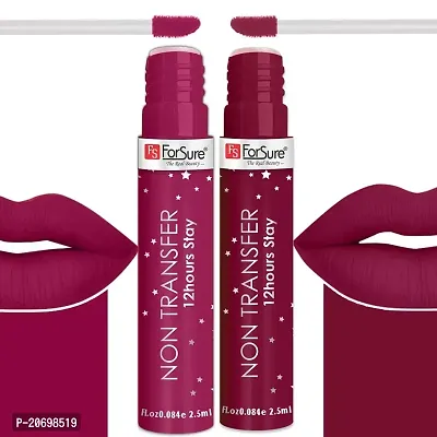 ForSure? Waterproof Liquid Star Matte Lipstick Non Transfer Smudge Proof Upto 12 HrsStay Pack of 2 (Magnetic Magenta,Smokey Maroon)