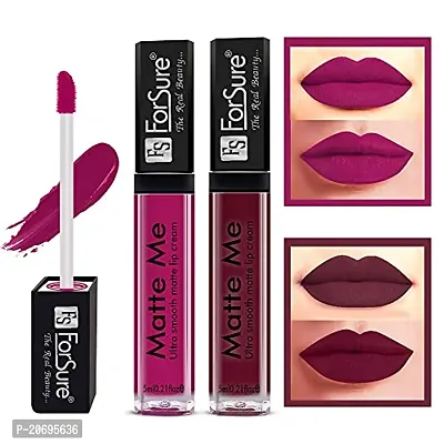 ForSure Matte Me Liquid Lipstick Non - Transferable Combo (Magenta, Ruby Red, Pack of 2)-thumb2