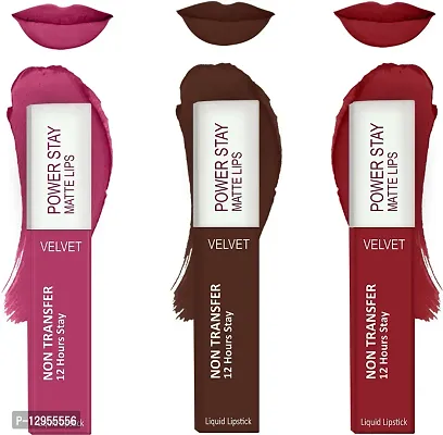 Waterproof Liquid Matte Lipstick - Power Stay Lipstick Combo (Upto 12 Hrs Stay)