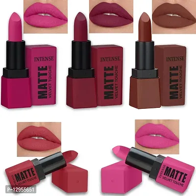 Hd Matte Lipstick Long Hours Stay Smooth Matte Texture 3.5Gm Each Combo Of 5