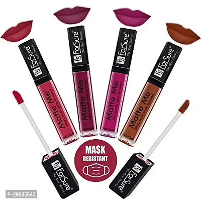 ForSure Matte Me Liquid Lipstick Non - Transferable (Pack of 4) (Rich Pink,Royal Maroon, Magenta, Rust Brown)-thumb0