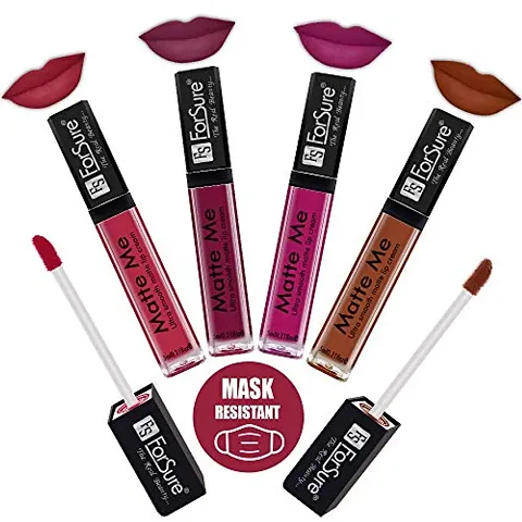 ForSure Matte Me Liquid Lipstick Non - Transferable (Pack of 4)