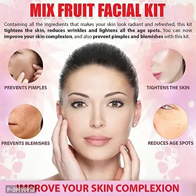 ForSurereg; 5-Pieces Each Combo Pack Facial Kit with Cleanser, Scrub, Gel, Whitening Cream, Mask Pack for Women  Men (FREE FACE SERUM) 80gm each (80 Gram, Mix Mix-Fruit Facial ,Bridal Facial)-thumb4