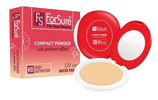 ForSure Compact Powder with Primer Effect, Kajal and Pack of 3 Forfor Matte Lipstick (Colour - Beige, Mahroon, Red)-thumb1