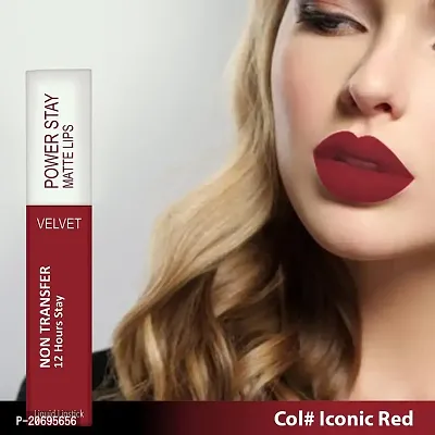 ForSure? Power Stay Matte Lipstick - Liquid (Upto 12 Hrs Stay) (ICONIC RED-22)-thumb4