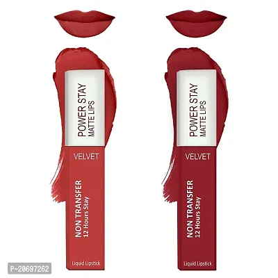 ForSure? Liquid Matte Lipstick Waterproof - Power Stay Lipstick combo (Upto 12 Hrs Stay) (Bright Red, Deep Red)