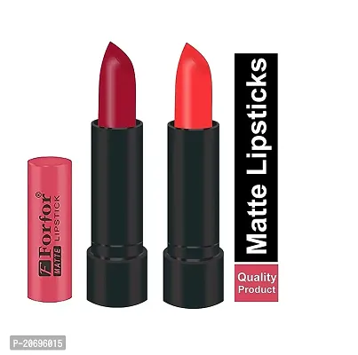 Forfor Perfact Long Lasting Stylish Matte Lipsticks (Rani and Peach)