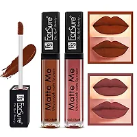 ForSure Matte Me Liquid Lipstick Non - Transferable Combo (Rust Brown , Nude, Pack of 2)-thumb1