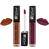 ForSure Matte Me Liquid Lipstick Non - Transferable Combo (Rust Brown , Ruby Red , Nude , Rich Pink, Pack of 4)-thumb1