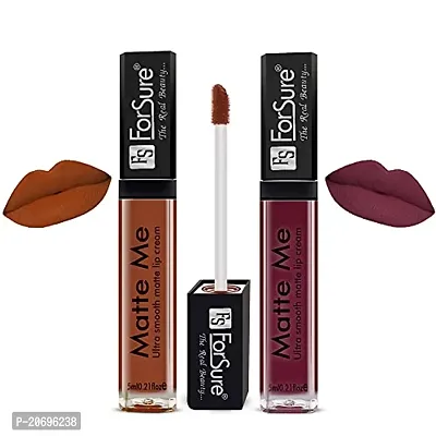 ForSure Matte Me Liquid Lipstick Non - Transferable Combo (Rust Brown , Ruby Red , Nude , Rich Pink, Pack of 4)-thumb2