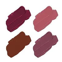 ForSure? Non Transfer Waterproof Longlast Liquid Matte Mini Lipstick Pack Of 4 (Coco Brown,Mauve Ice,Adorable Nude,Royal Berry)-thumb1