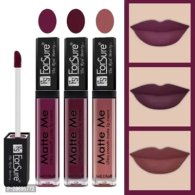 ForSure Matte Me Liquid Lipstick Non - Transferable (Pack of 3) (Royal Maroon, Ruby Red, Nude)