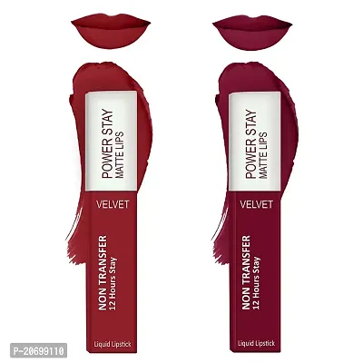 ForSure? Liquid Matte Lipstick Waterproof - Power Stay Lipstick combo (Upto 12 Hrs Stay) (Deep Red ,Cherry Maroon)
