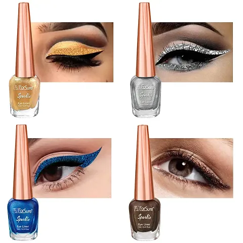 ForSure? Absolute Shine Liquid Glitter Eyeliner, Intense Color, Long Lasting, Glossy Texture Combo of 4 (7 ml each)