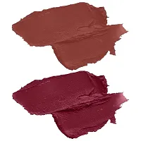 ForSure? HD Matte Lipstick Long hours Stay Smooth Matte Texture 3.5gm Each Combo of 2 (Blast Maroon, Tan Brown)-thumb1