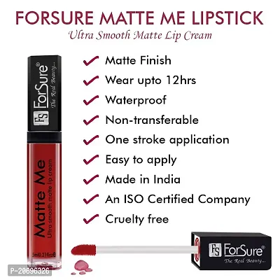 ForSure? Matte Me Liquid Lipstick (Non Transferable) (Matte Red)-thumb4