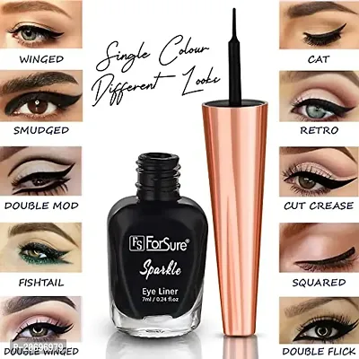 ForSurereg; Absolute Shine Liquid Glitter Eyeliner, Intense Color, Long Lasting, Glossy Texture Combo of 4 (7 ml each) (Pack of 4, Golden, Royal Blue, Glitter Grey, Silver)-thumb3