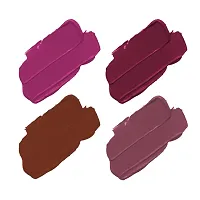 ForSure? Non Transfer Waterproof Longlast Liquid Matte Mini Lipstick Pack Of 4 (Royal Berry,Haute Plum,Coco Brown,Mauve Ice)-thumb1