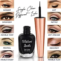 ForSurereg; Absolute Shine Liquid Glitter Eyeliner, Intense Color, Long Lasting, Glossy Texture Combo of 4 (7 ml each) (Pack of 4, Torquise Blue, Glitter Brown, Glitter Grey, Silver)-thumb2