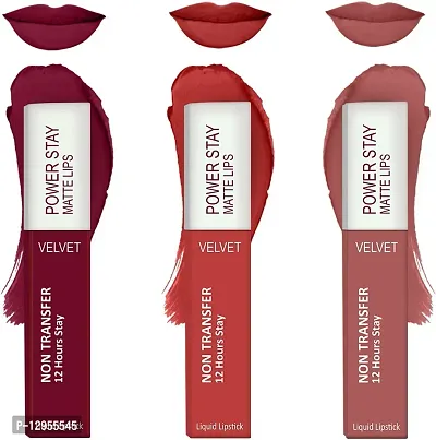 Waterproof Liquid Matte Lipstick - Power Stay Lipstick Combo (Upto 12 Hrs Stay)-thumb0