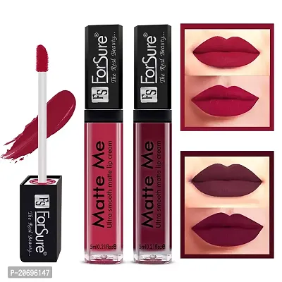 ForSure Matte Me Liquid Lipstick Non - Transferable Combo (Rich Pink , Ruby Red, Pack of 2)-thumb4