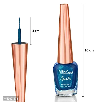 ForSure? Absolute Shine Liquid Glitter Eyeliner, Intense Color, Long Lasting, Glossy Texture Combo of 4 (7 ml each) (Pack of 4, Golden, Royal Blue, Turquoise Blue, Glitter Grey)-thumb5