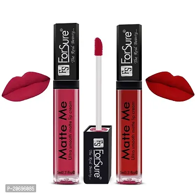 ForSure Matte Me Liquid Lipstick Non - Transferable Combo (Rich Pink , Matte Red, Pack of 2)
