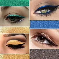 ForSure? Absolute Shine Liquid Glitter Eyeliner, Intense Color, Long Lasting, Glossy Texture Combo of 4 (7 ml each) (Pack of 4, Golden, Glitter Green, Glitter Brown, Torquise Blue)-thumb1