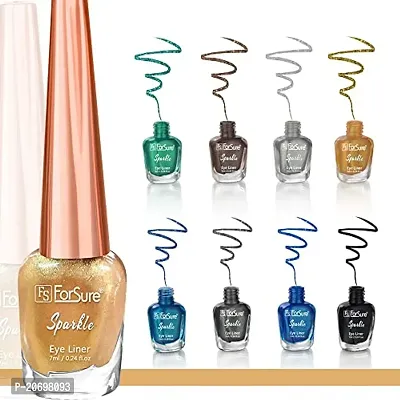 ForSurereg; Absolute Shine Liquid Glitter Eyeliner, Intense Color, Long Lasting, Glossy Texture (7 ml each) (Golden)-thumb3