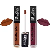 ForSure Matte Me Liquid Lipstick Non - Transferable Combo (Rust Brown , Ruby Red , Nude , Royal Maroon, Pack of 4)-thumb1