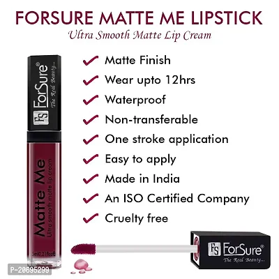 ForSure Matte Me Liquid Lipstick Non - Transferable (Pack of 3) (Rich Pink, Rust Brown, Ruby Red)-thumb5