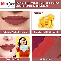 ForSurereg; Liquid Matte Lipstick Waterproof - Power Stay Lipstick combo (Upto 12 Hrs Stay) (Deep Brown, Peach Nude, Deep Red)-thumb4