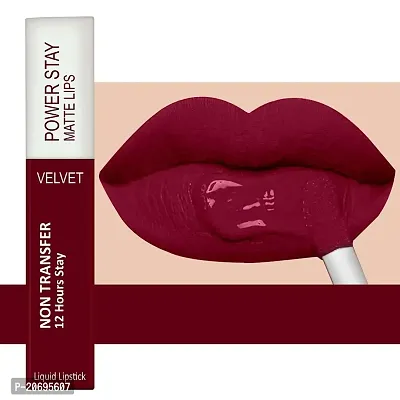 ForSure? Liquid Matte Lipstick Waterproof - Power Stay Lipstick combo (Upto 12 Hrs Stay) (Cherry Maroon, Peach Nude)-thumb2