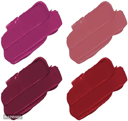 Non Transfer Waterproof Longlast Liquid Matte Mini Lipstick Pack Of 4-thumb2