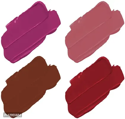 Non Transfer Waterproof Longlast Liquid Matte Mini Lipstick Pack Of 4-thumb2