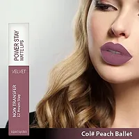 ForSurereg; Power Stay Velvet Matte Lipstick - Liquid (Upto 12 Hrs Stay) (PEACH BALLET)-thumb2