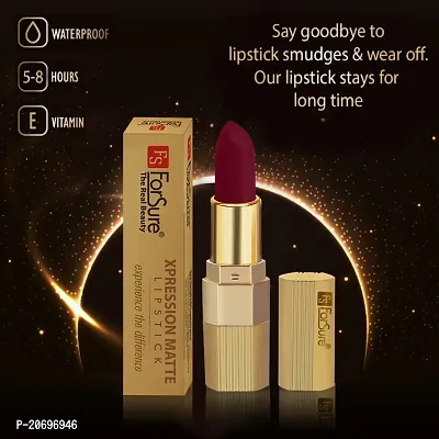 ForSure? Xpression Long Lasting Matte Finish Lipsicks set of 2 Different Colors Lipstick for Women Suitable All Indian Tones 3.5gm Each (Nude Matte-Cherry Red)-thumb4