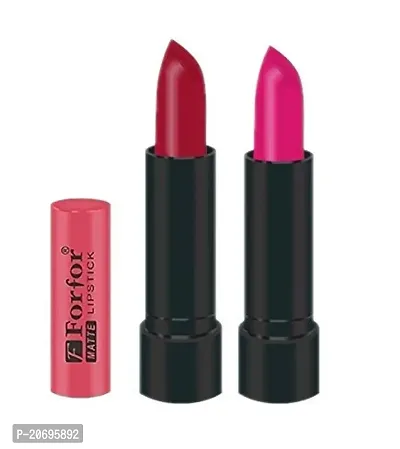 Forfor Perfact Long Lasting Stylish Matte Lipsticks (Rani and Magenta)