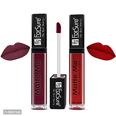 ForSure Matte Me Liquid Lipstick Non - Transferable Combo (Ruby Red , Matte Red, Pack of 2)