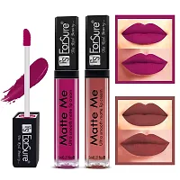 ForSure Matte Me Liquid Lipstick Non - Transferable Combo (Magenta , Nude, Pack of 2)-thumb1