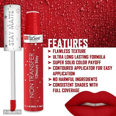 ForSure? Waterproof Liquid Star Matte Lipstick Non Transfer Smudge Proof Upto 12 HrsStay Pack of 2 (Coral Red,Magnetic Magenta)-thumb4