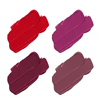 ForSure? Non Transfer Waterproof Longlast Liquid Matte Mini Lipstick Pack Of 4 (Peppy Red,Royal Berry,Haute Plum,Mauve Ice)-thumb1