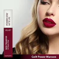 ForSure? Ultra Matte Liquid Lipstick- Power Stay (Up to 12 Hours Stay) and Waterproof - Long Lasting Liquid Lip Color - Power Maroon- 09-thumb1