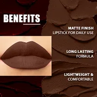 ForSure Cremy Matte Long Lasting Enriched With Vitamin E Lipstick- 3.5gm, Brown-thumb2