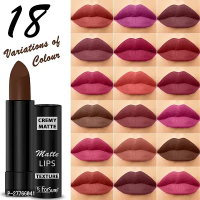 ForSure Cremy Matte Long Lasting Enriched With Vitamin E Lipstick- 3.5gm, Brown-thumb5